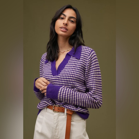 Sweaters - Anthropologie Sunoco geo polo sweater